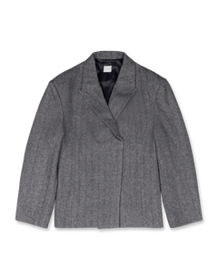Herringbone Hidden Button Jacket