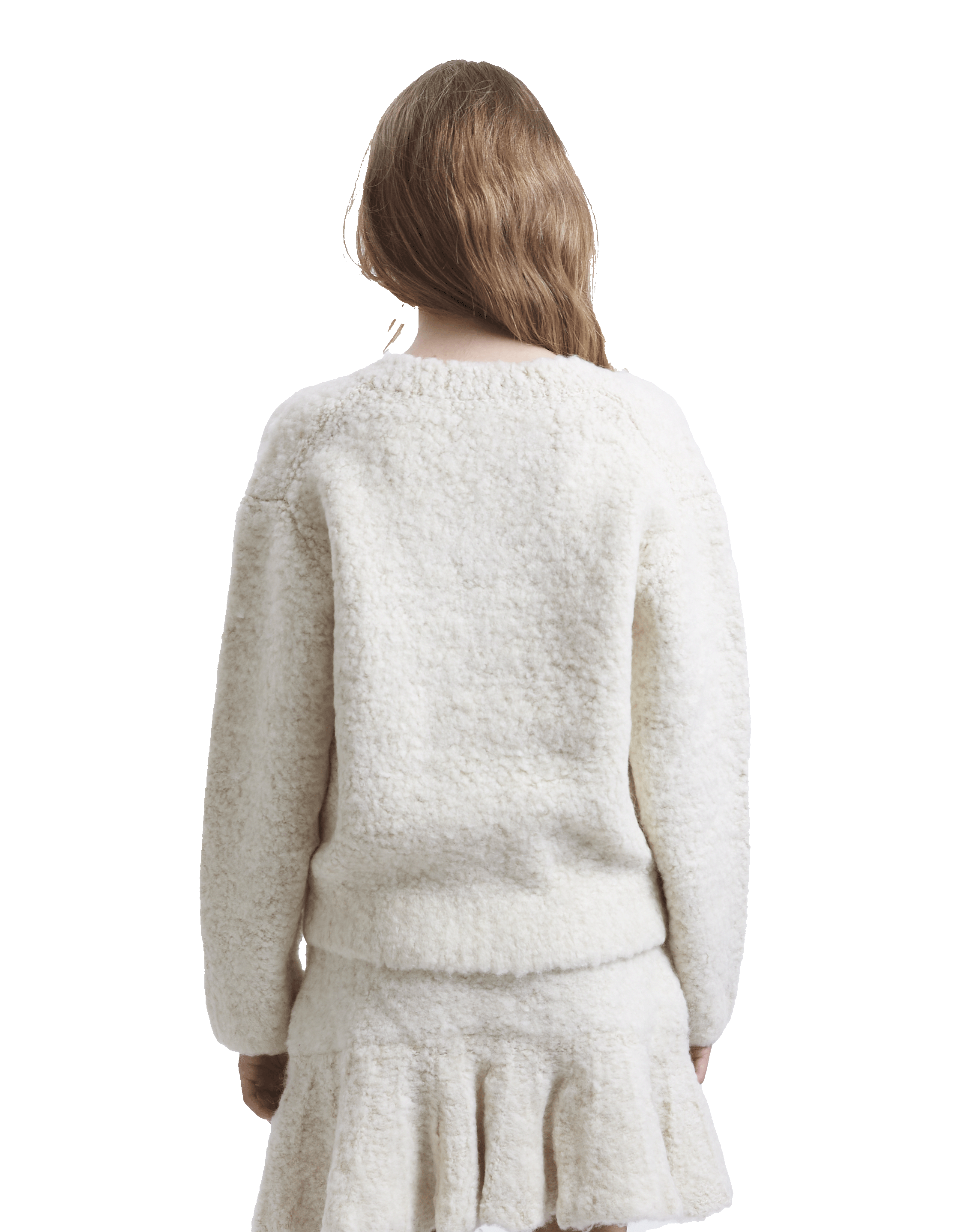 Wool Boucle V-Nect Knit