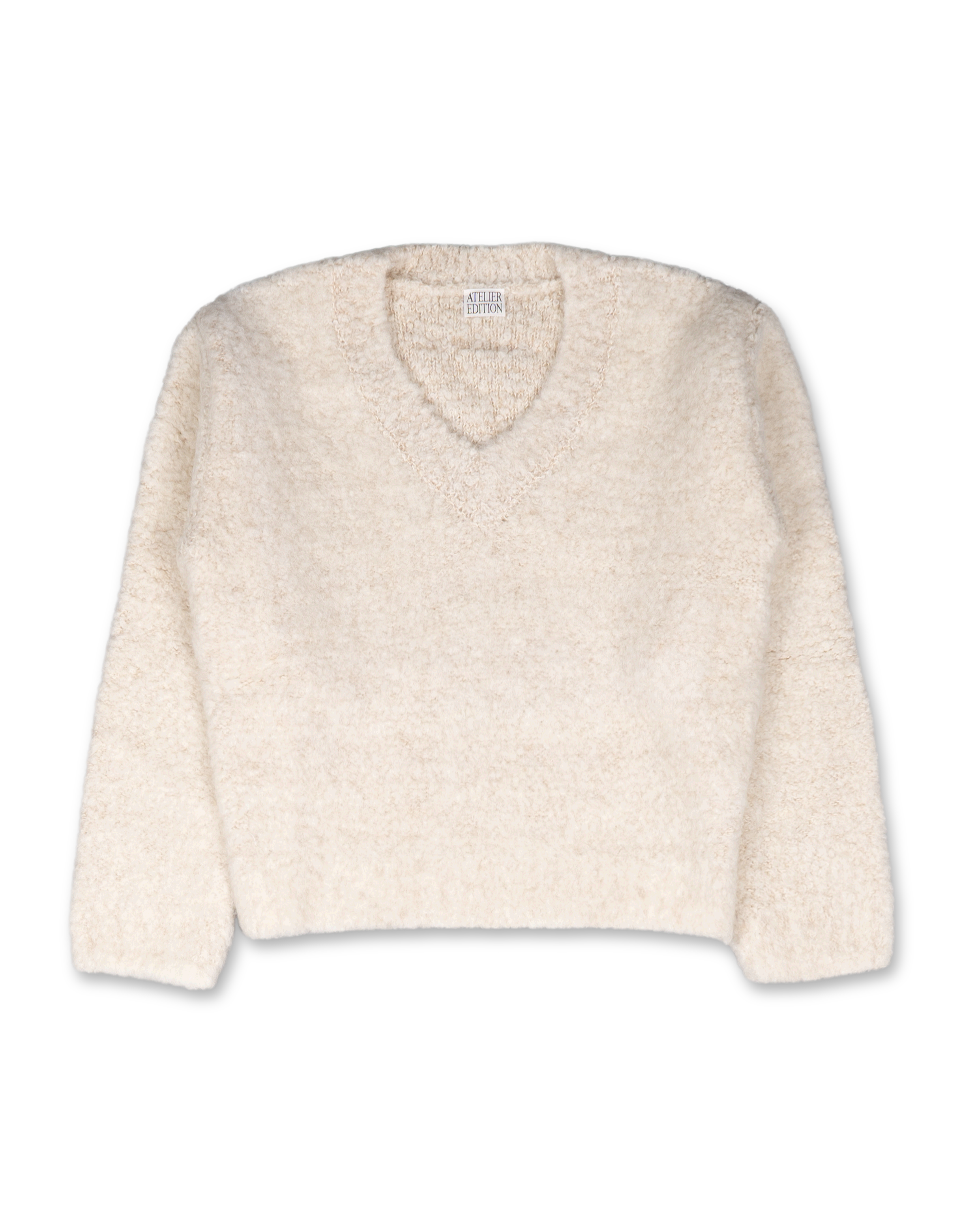 Wool Boucle V-Nect Knit