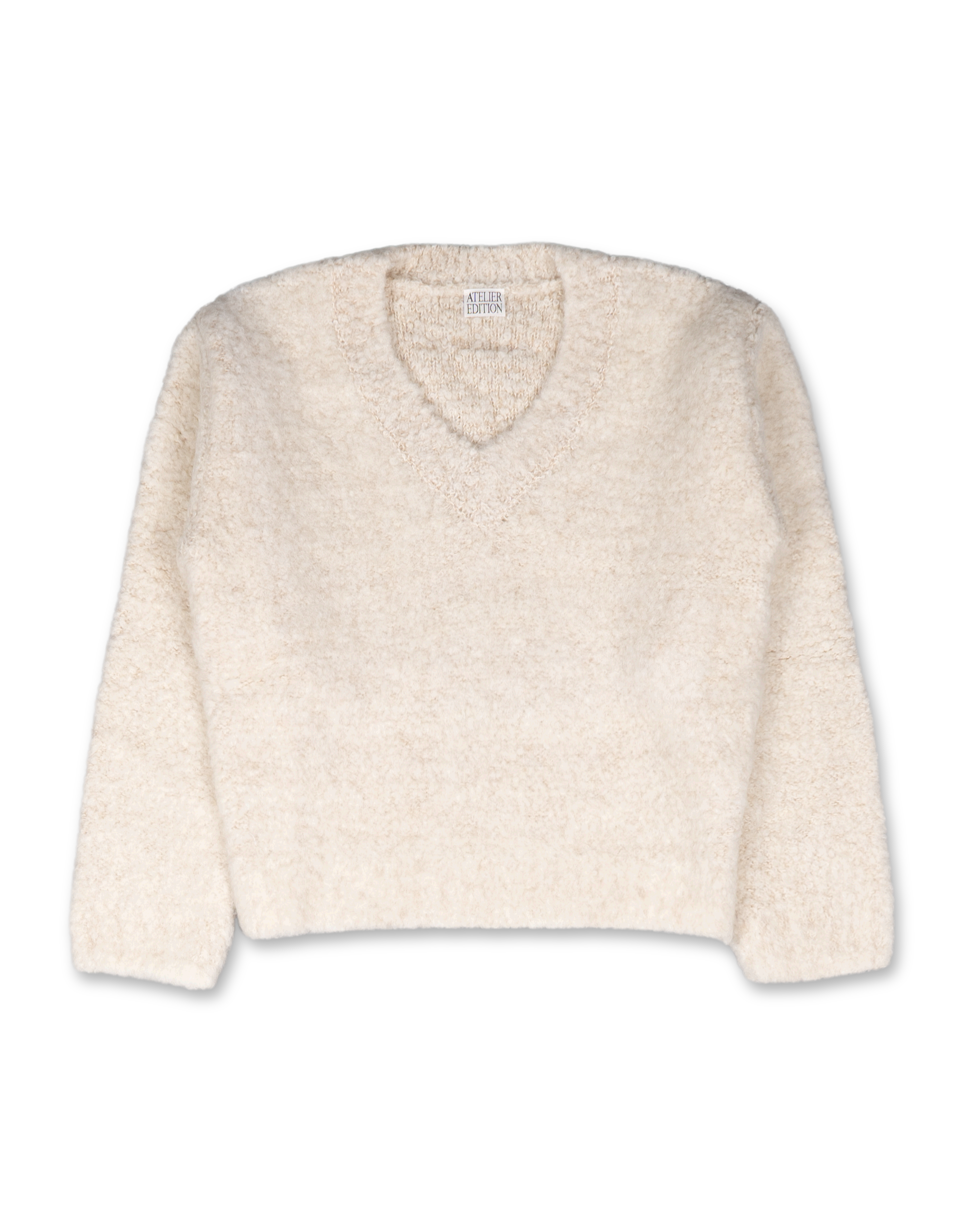 Wool Boucle V-Nect Knit