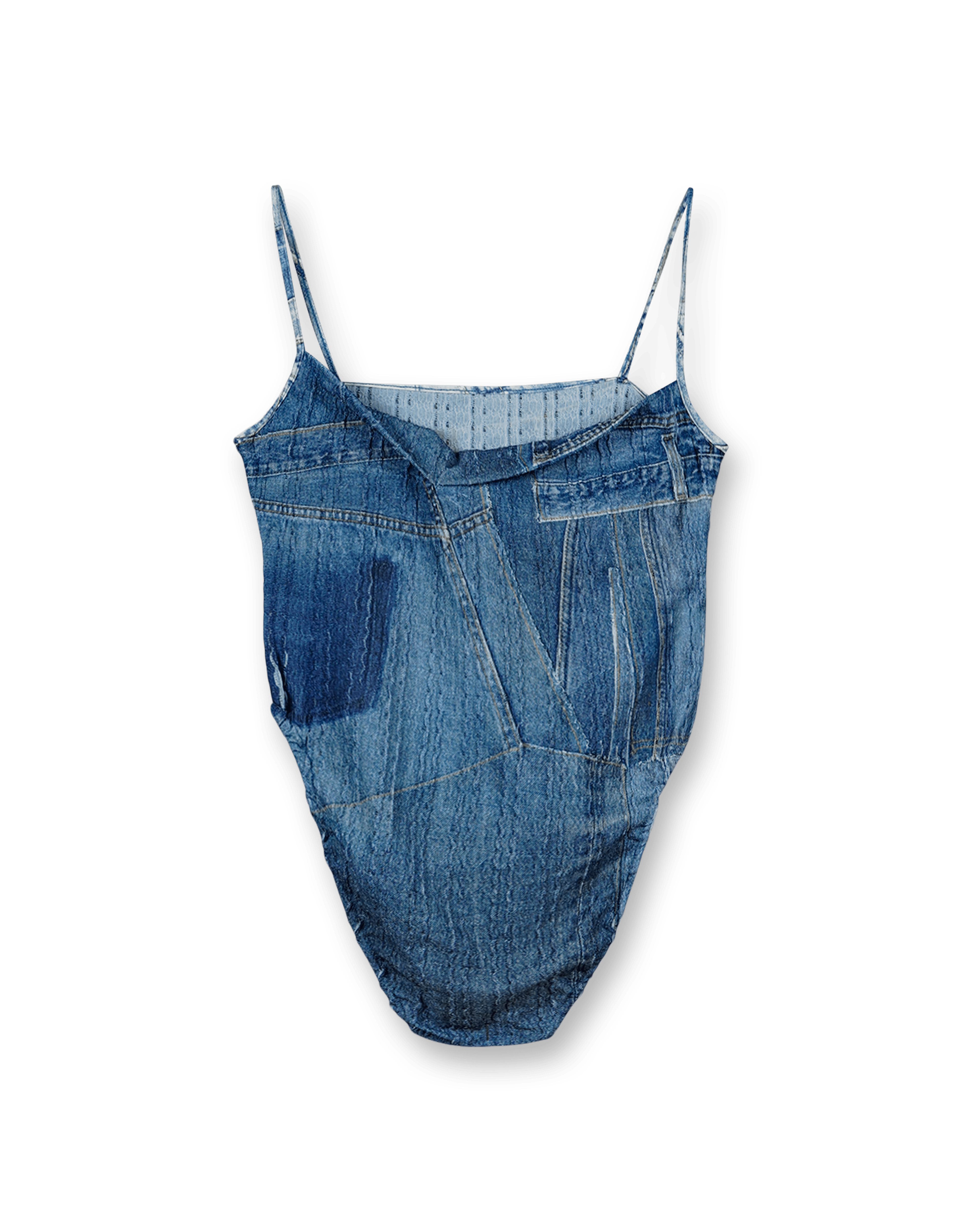 Buy Andersson Bell Denim Printed Knit Bodysuit in Blue Buy Andersson Bell Denim Printed Knit Bodysuit in Blue