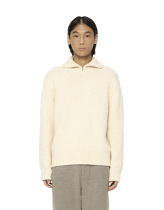 Hairy Slub Half Zip Up Knit