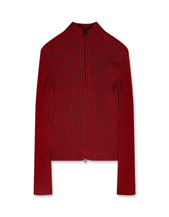 Amomento Ribbed High Neck Zip Up | Rezet Store