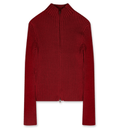 Amomento Ribbed High Neck Zip Up | Rezet Store