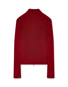 Amomento Ribbed High Neck Zip Up | Rezet Store