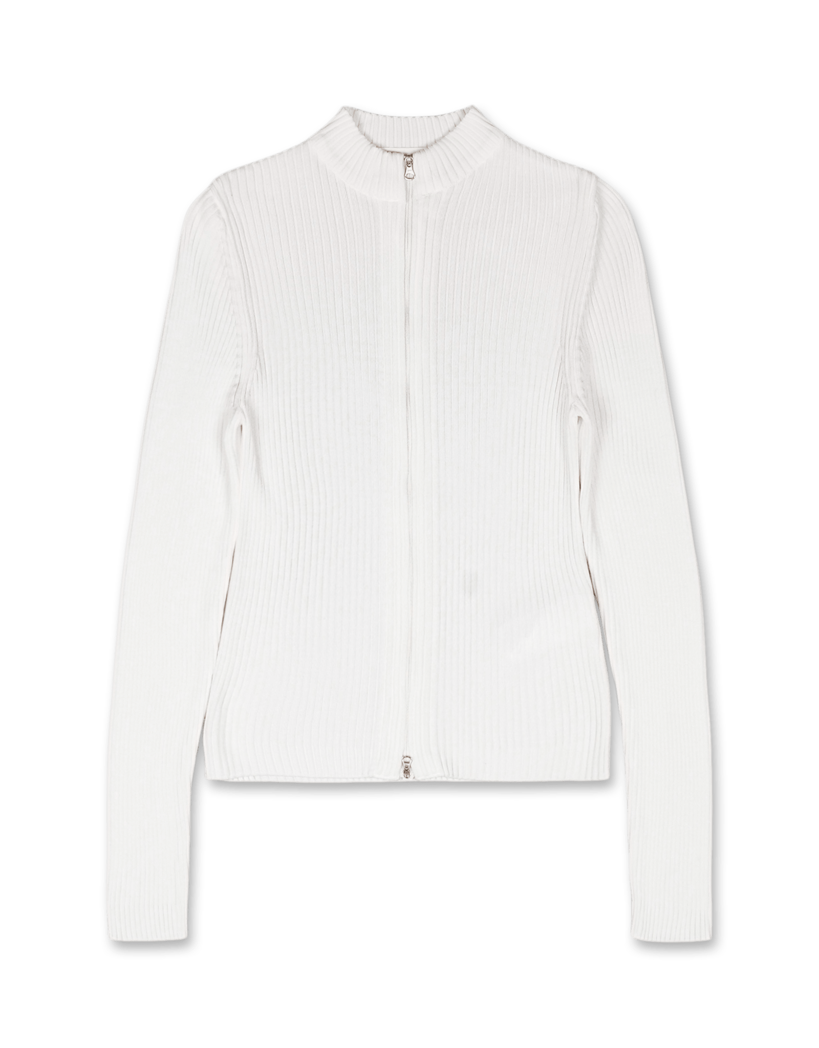 Ribbed Mock Neck Cardigan