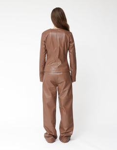 Scoop Leather Blouse