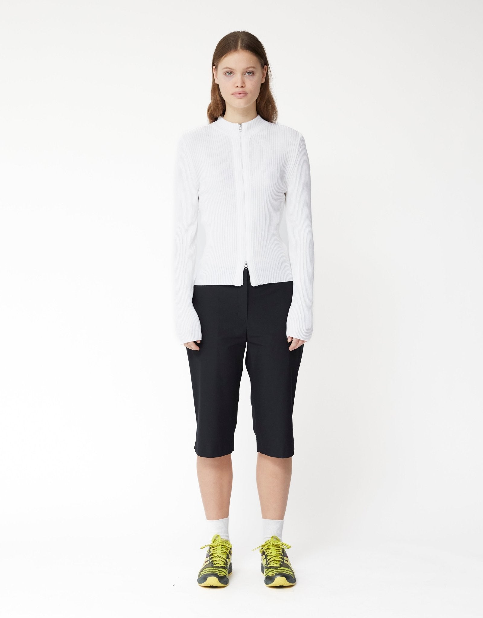 Ribbed Mock Neck Cardigan