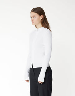 Ribbed Mock Neck Cardigan