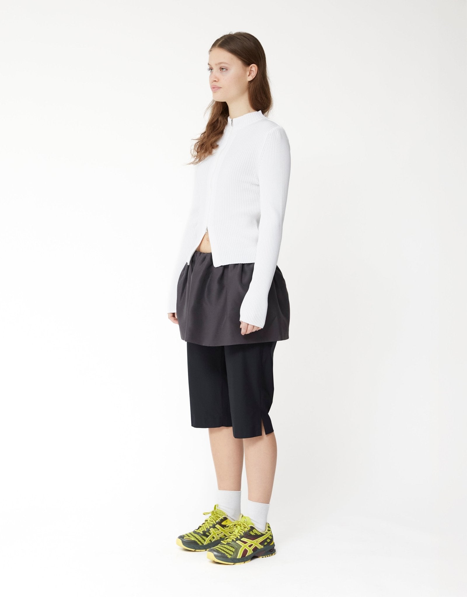 Shirring Organza Belt Skirt