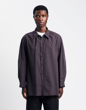 Stripe Shirring Oversized Shirts