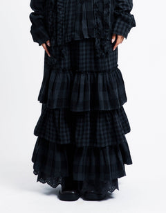 OPEN YY Rolled Waist Tiered Skirt | Rezet Store