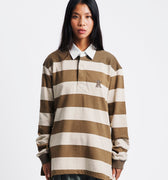 OPEN YY Stripe Trim Rugby Shirt | Rezet Store