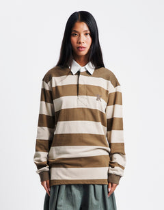 OPEN YY Stripe Trim Rugby Shirt | Rezet Store