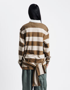 OPEN YY Stripe Trim Rugby Shirt | Rezet Store