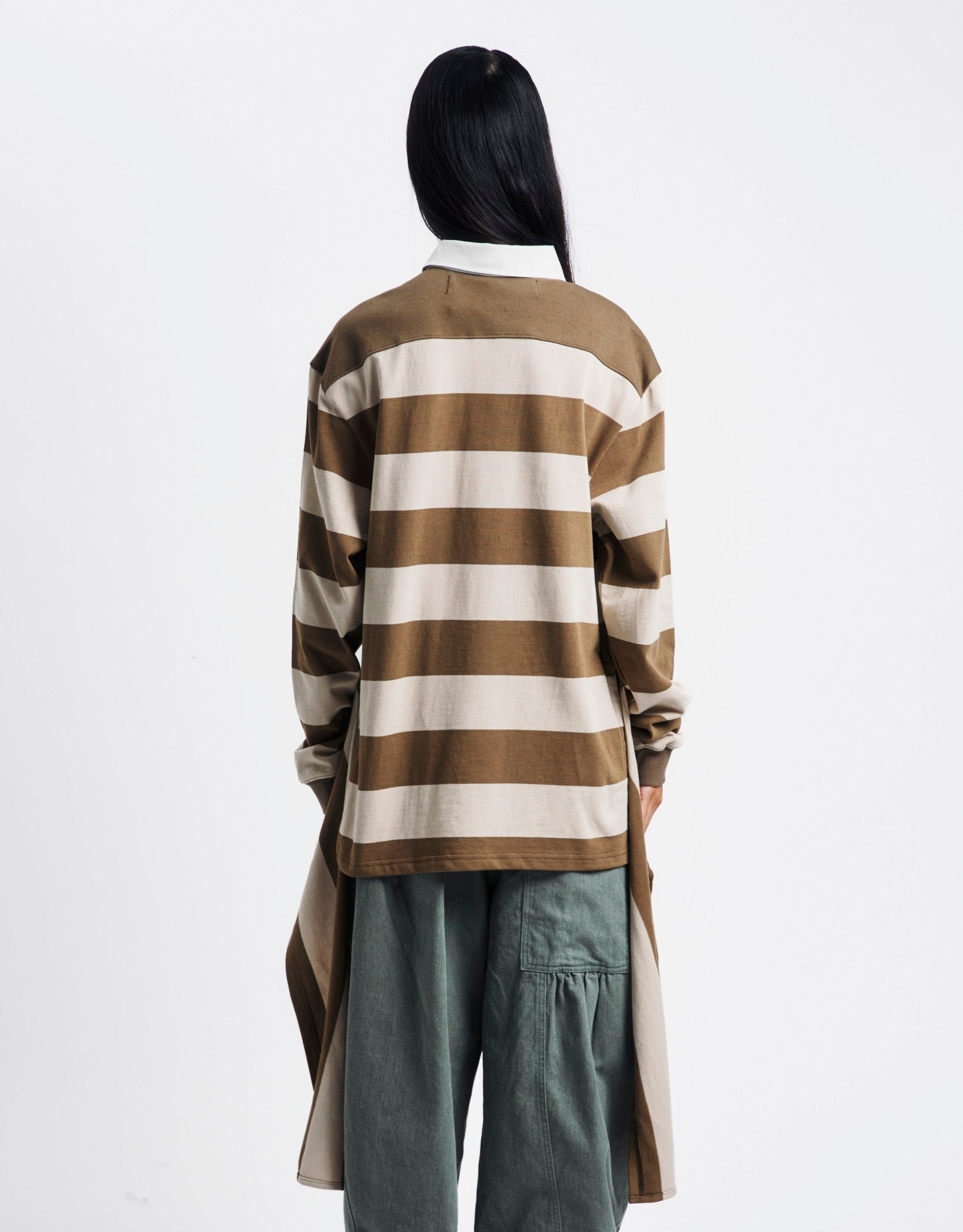 OPEN YY Stripe Trim Rugby Shirt | Rezet Store