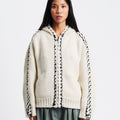 OPEN YY Stitch Zip Up Knit Hoodie | Rezet Store