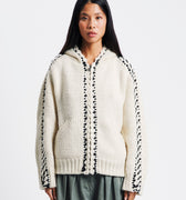 OPEN YY Stitch Zip Up Knit Hoodie | Rezet Store