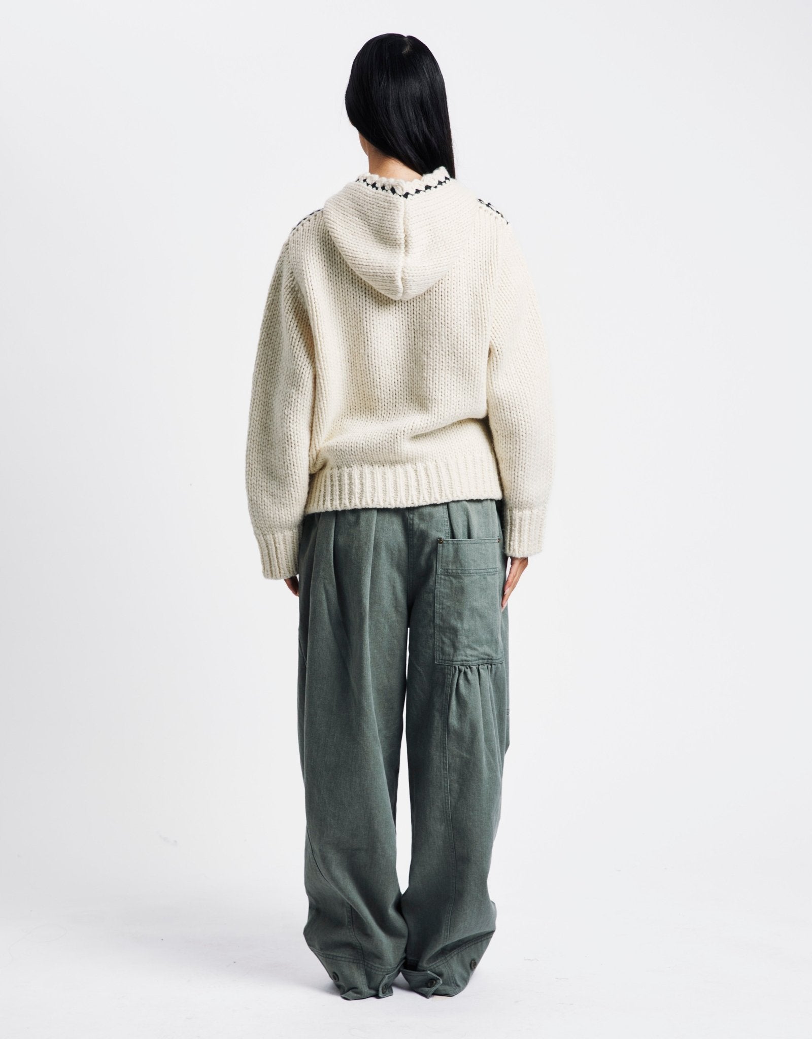 OPEN YY Stitch Zip Up Knit Hoodie | Rezet Store