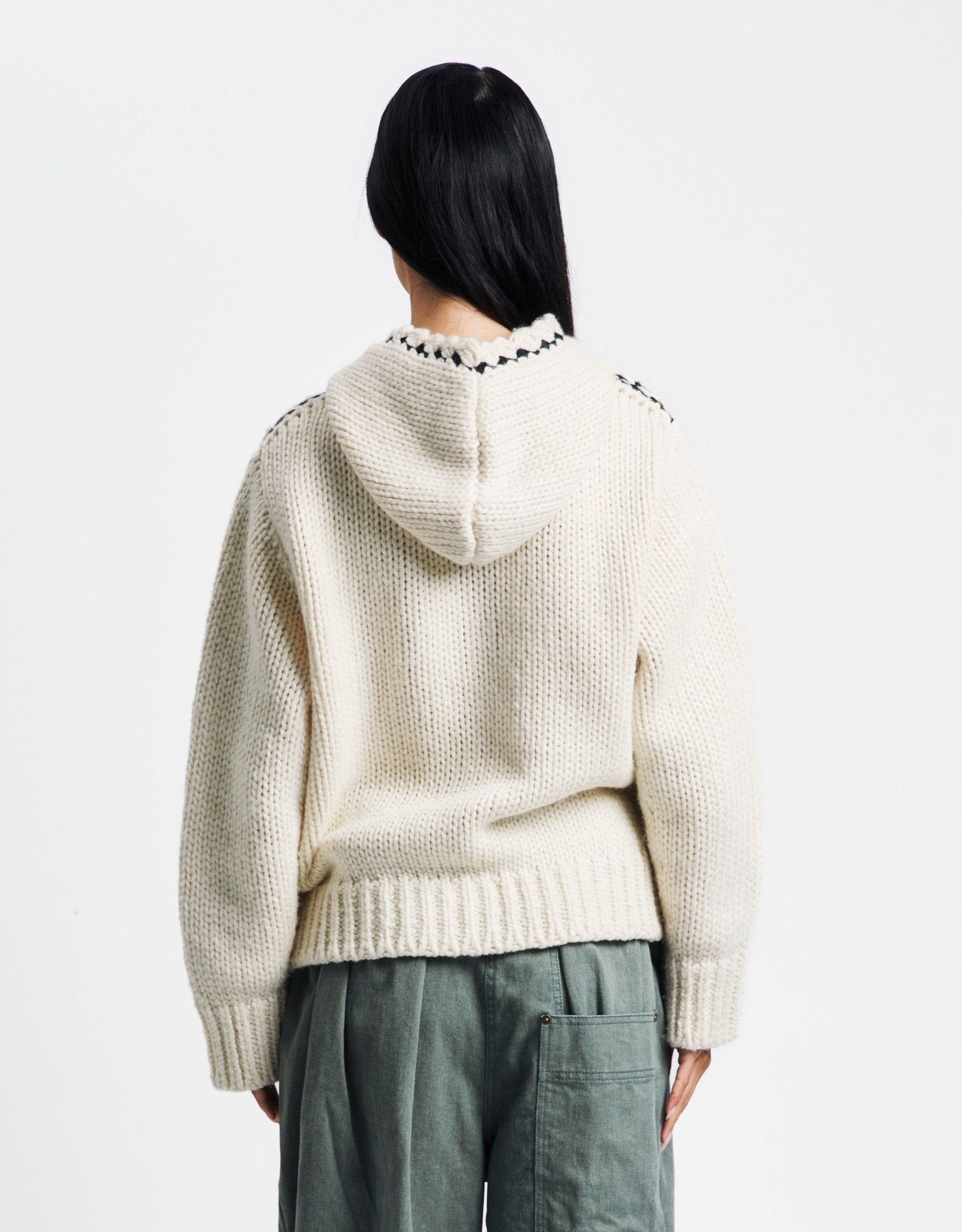 OPEN YY Stitch Zip Up Knit Hoodie | Rezet Store