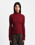 Amomento Ribbed High Neck Zip Up | Rezet Store
