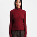 Amomento Ribbed High Neck Zip Up | Rezet Store