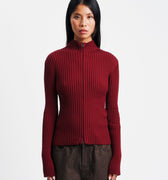 Amomento Ribbed High Neck Zip Up | Rezet Store