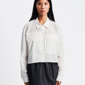 Amomento Drawer Pocket Crop Shirts | Rezet Store