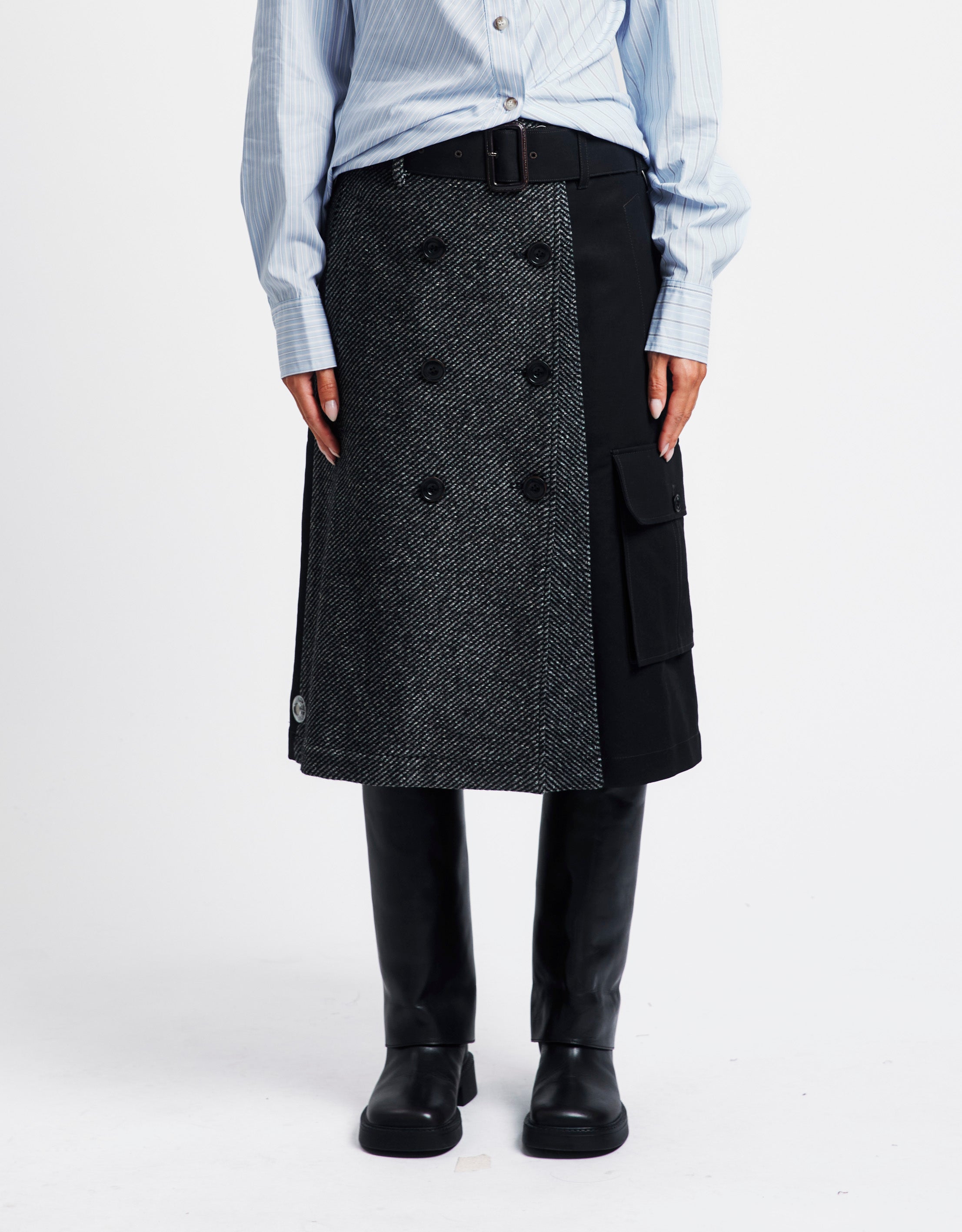 Whitney Trench Pleats Skirt