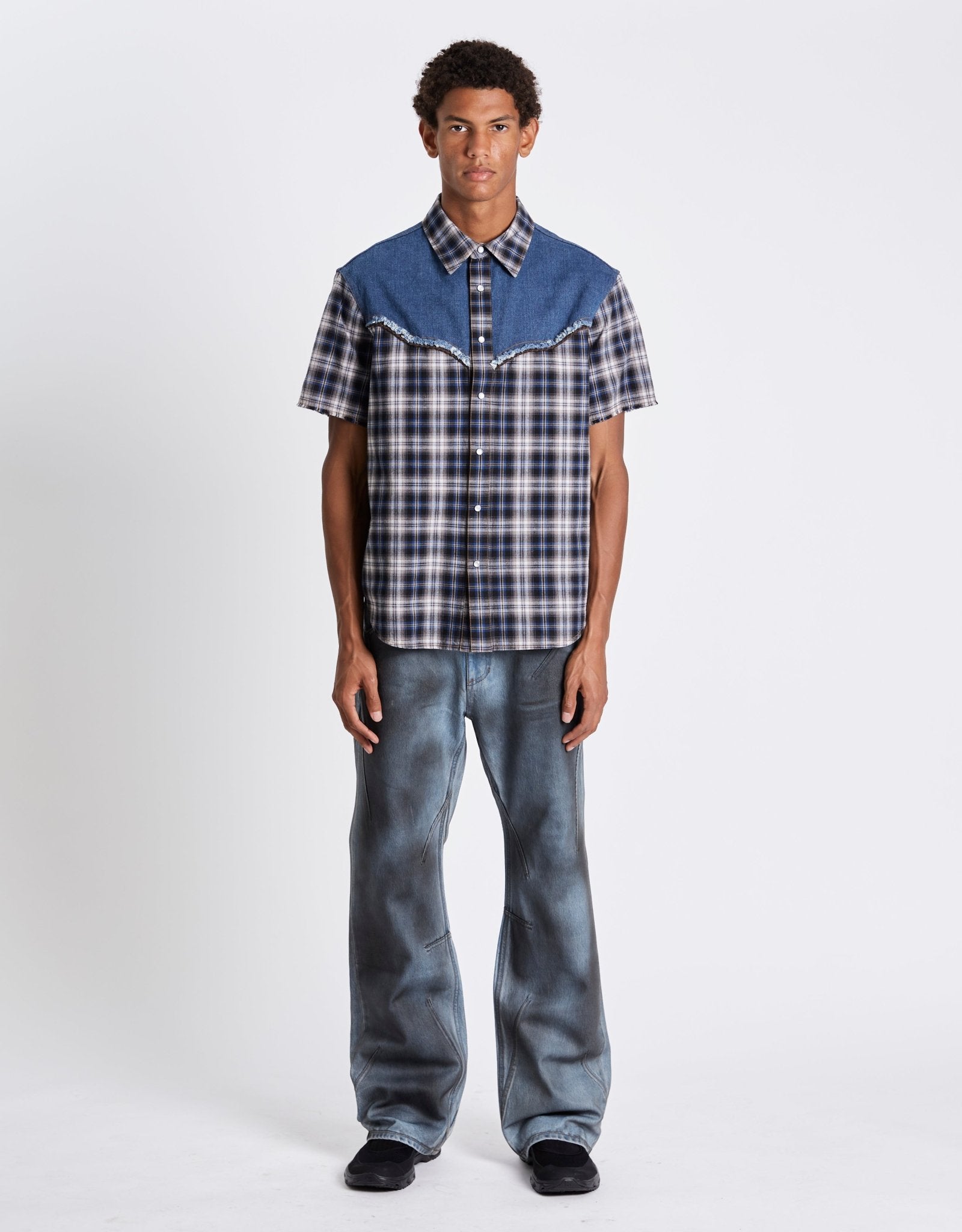 Andersson Bell Denim & Check Raw - Cut Shirts | Rezet Store