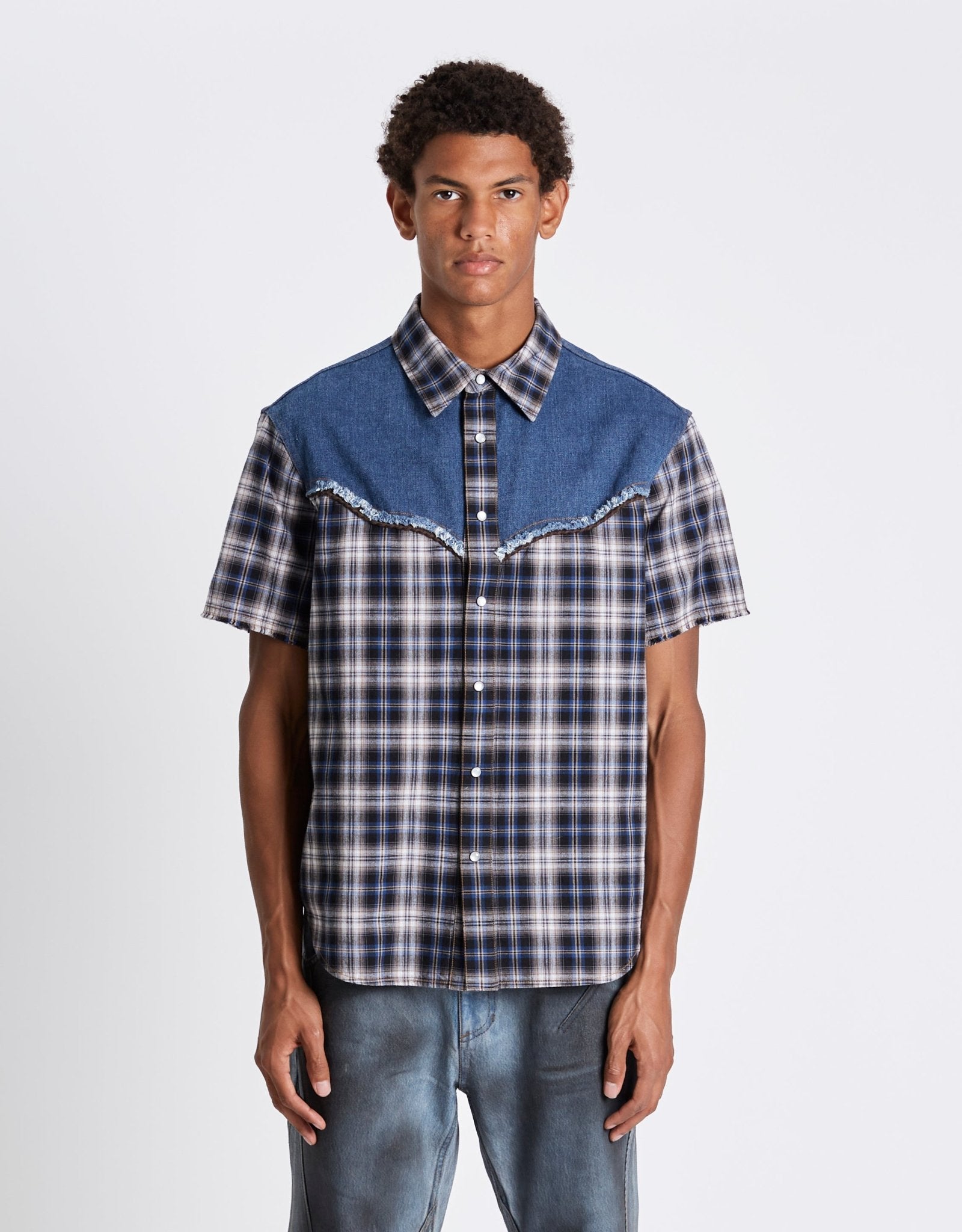 Andersson Bell Denim & Check Raw - Cut Shirts | Rezet Store