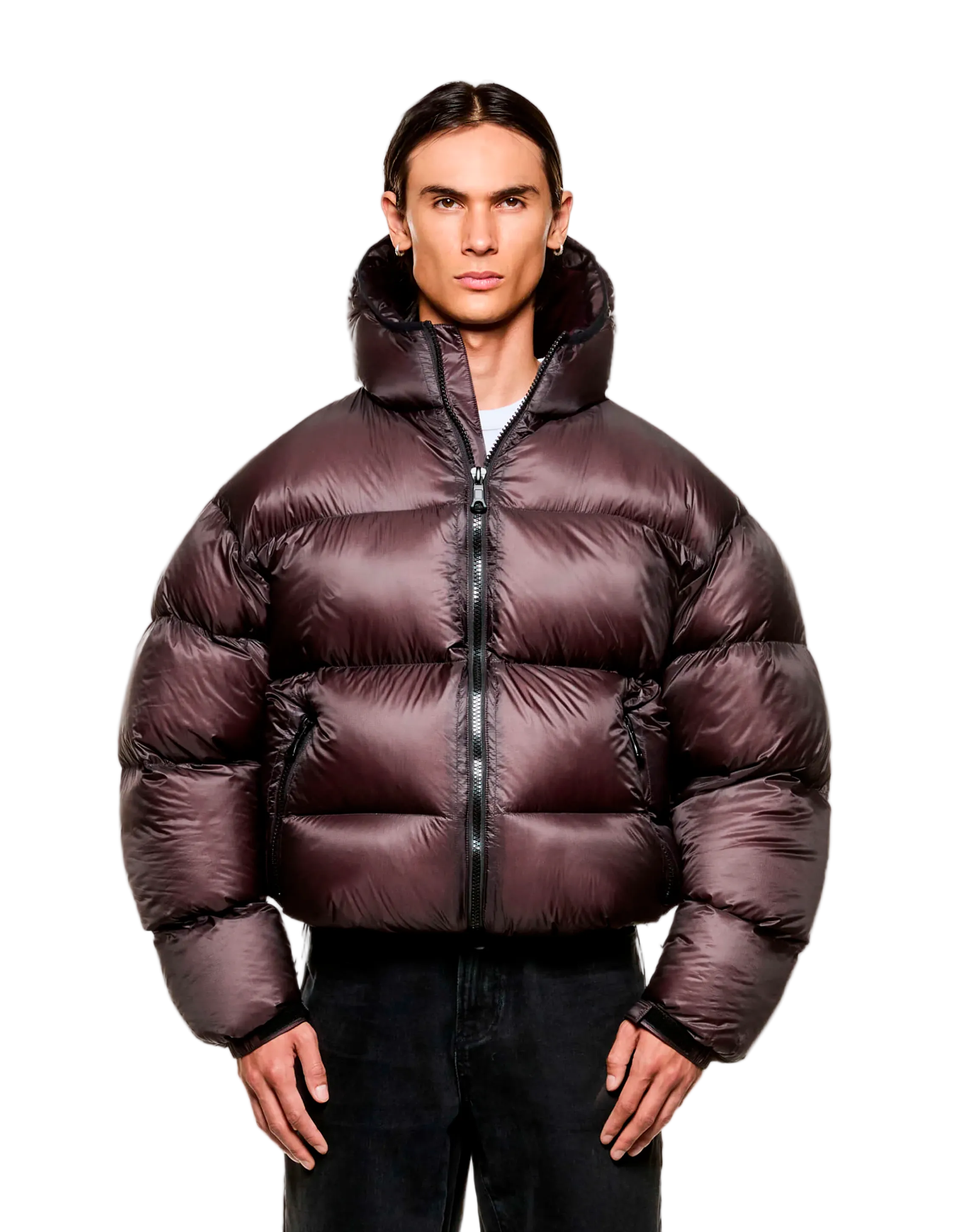 Translucent Hooded Bubble Jacket