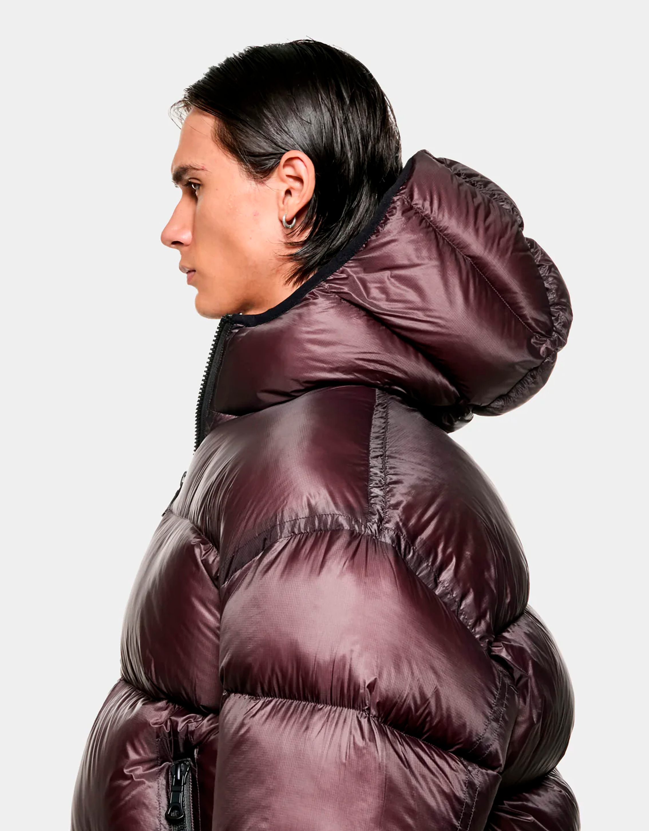 Translucent Hooded Bubble Jacket