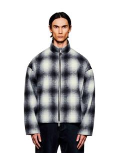 Wool Check Track Jacket