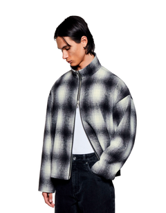 Wool Check Track Jacket