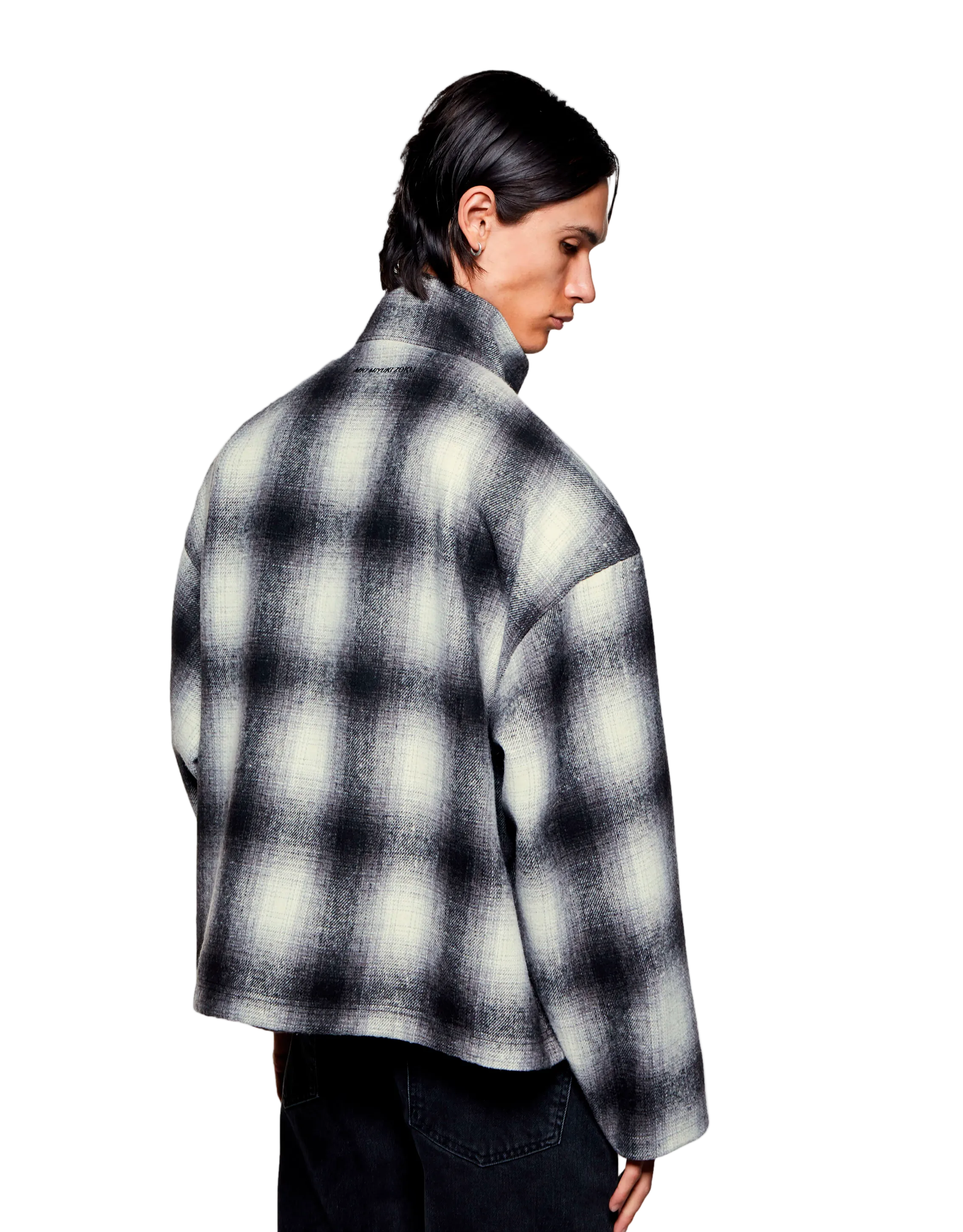 Wool Check Track Jacket