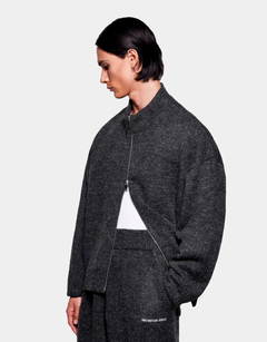 Mohair Blend Knit Track Jacket