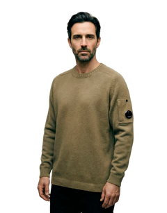 Cotton Chenille Crewneck Lens Sweater