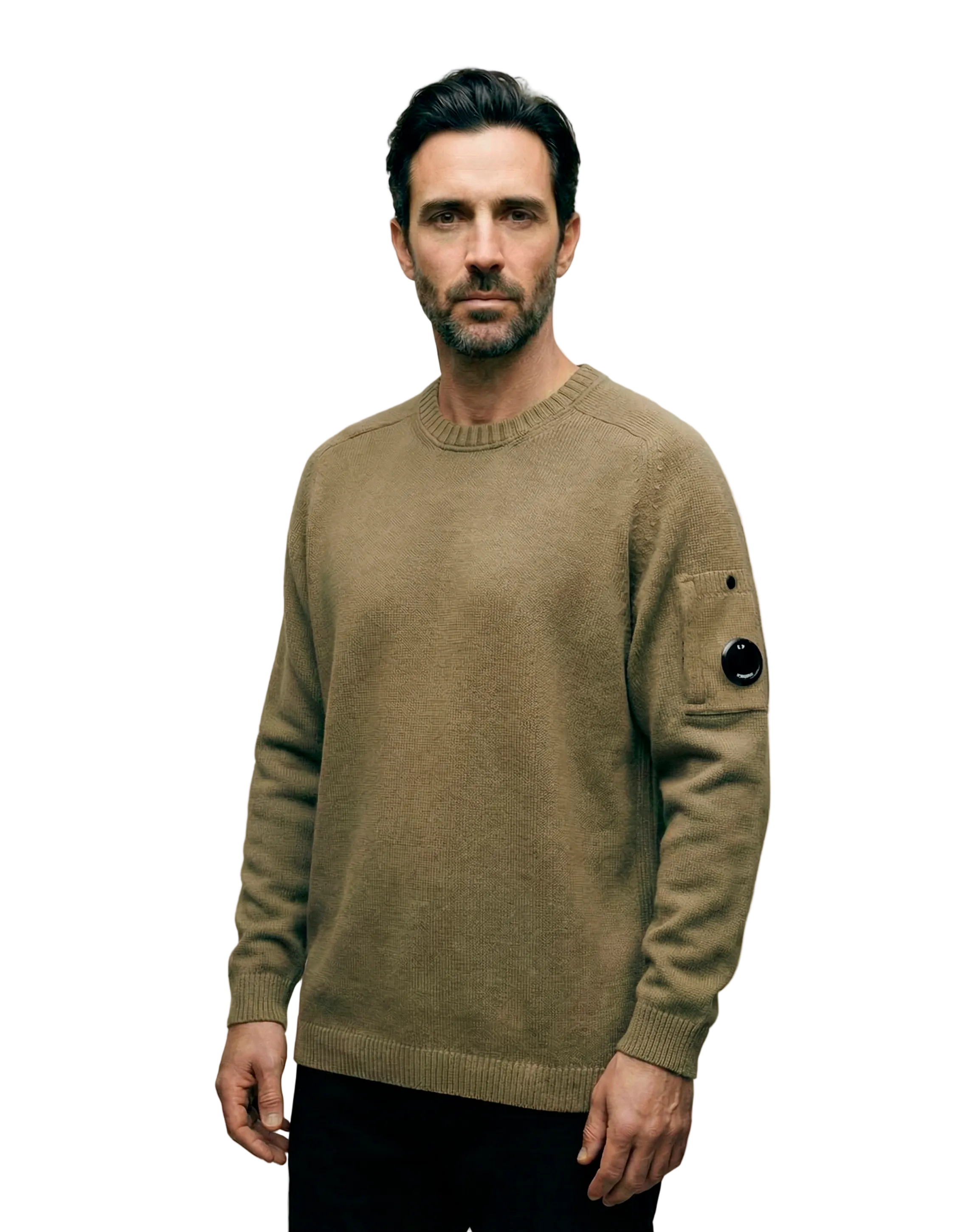 Cotton Chenille Crewneck Lens Sweater