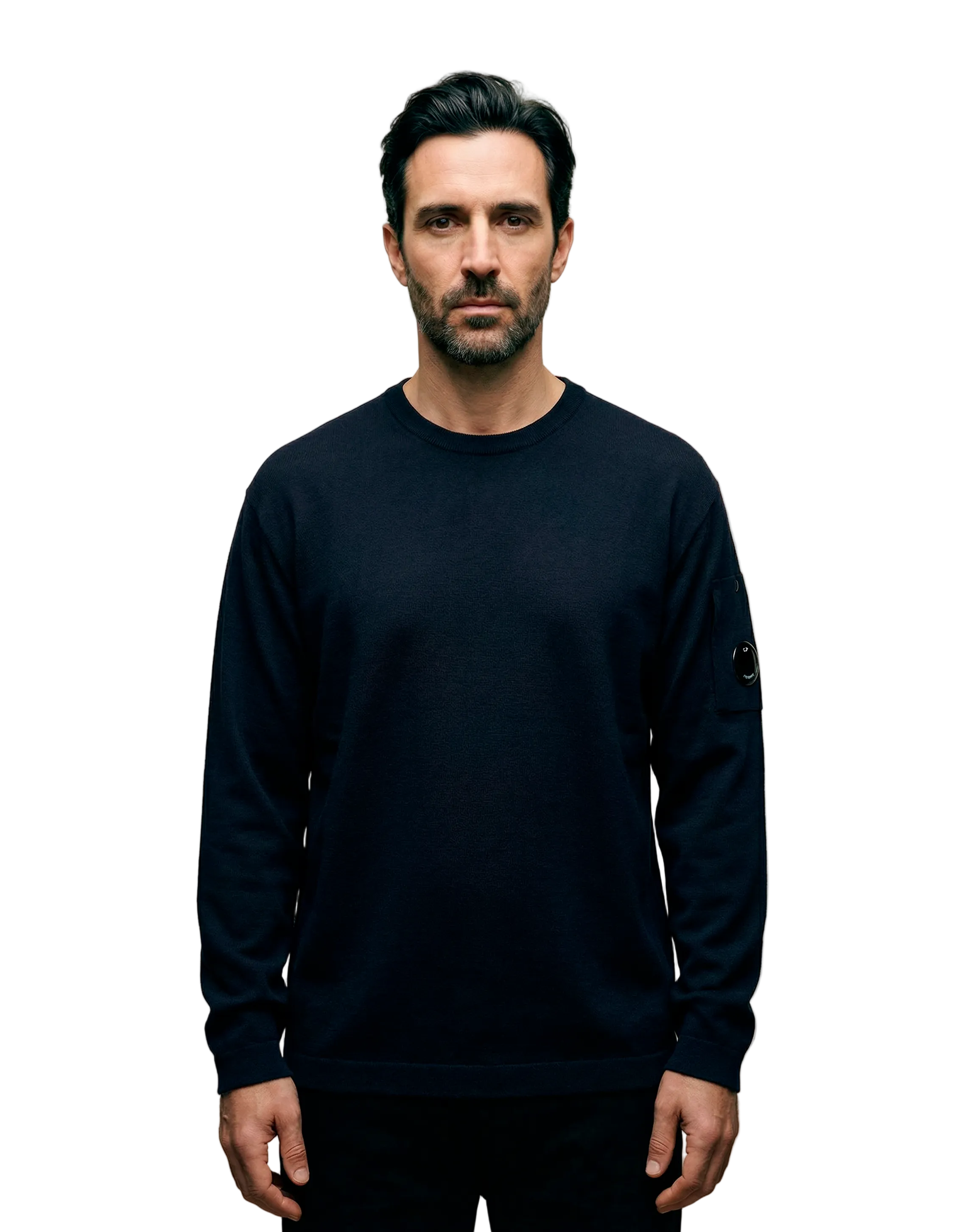 Cotton Sea Island Crewneck Lens Sweater