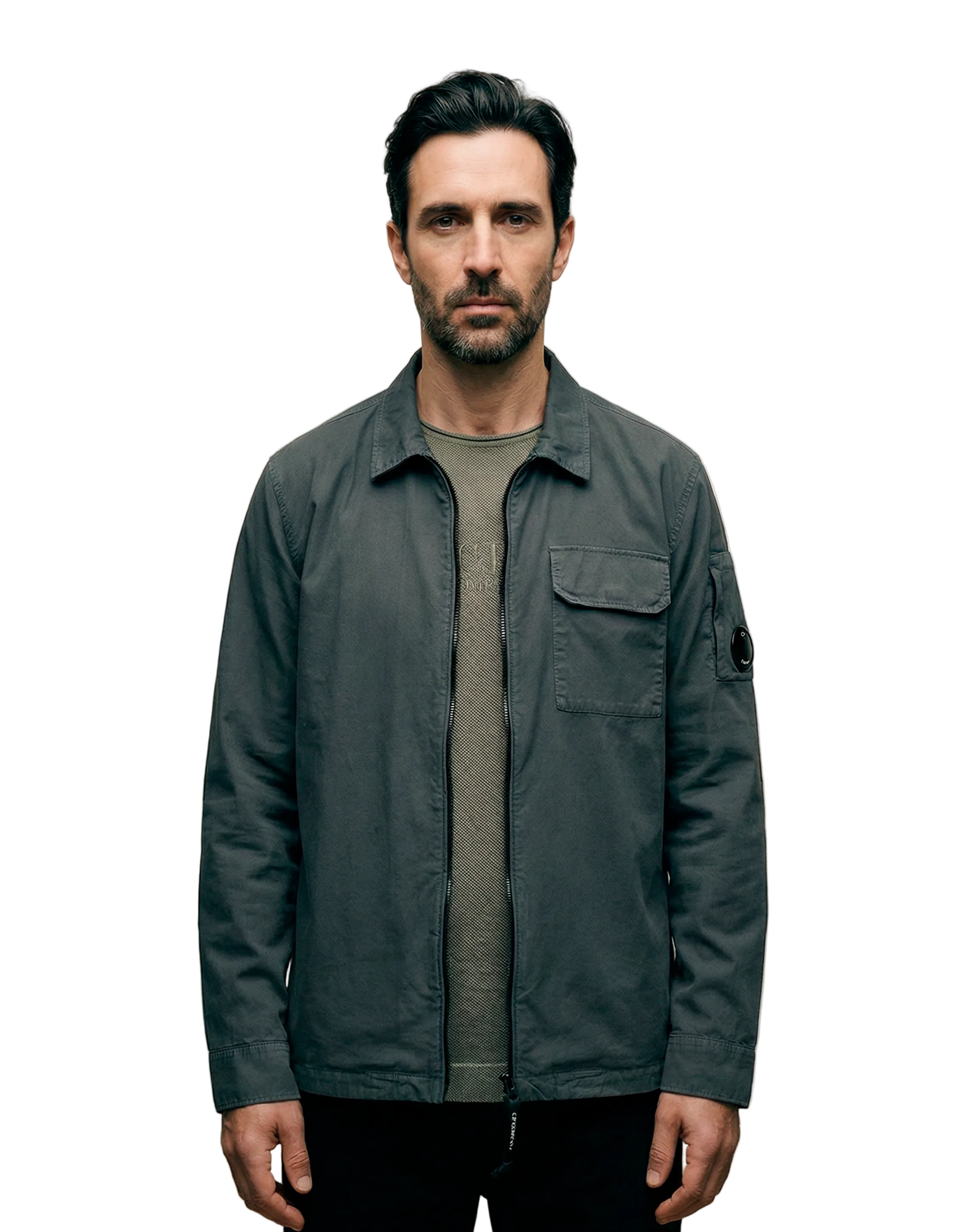 Organic Gabardine Zipped Lens Overshirt
