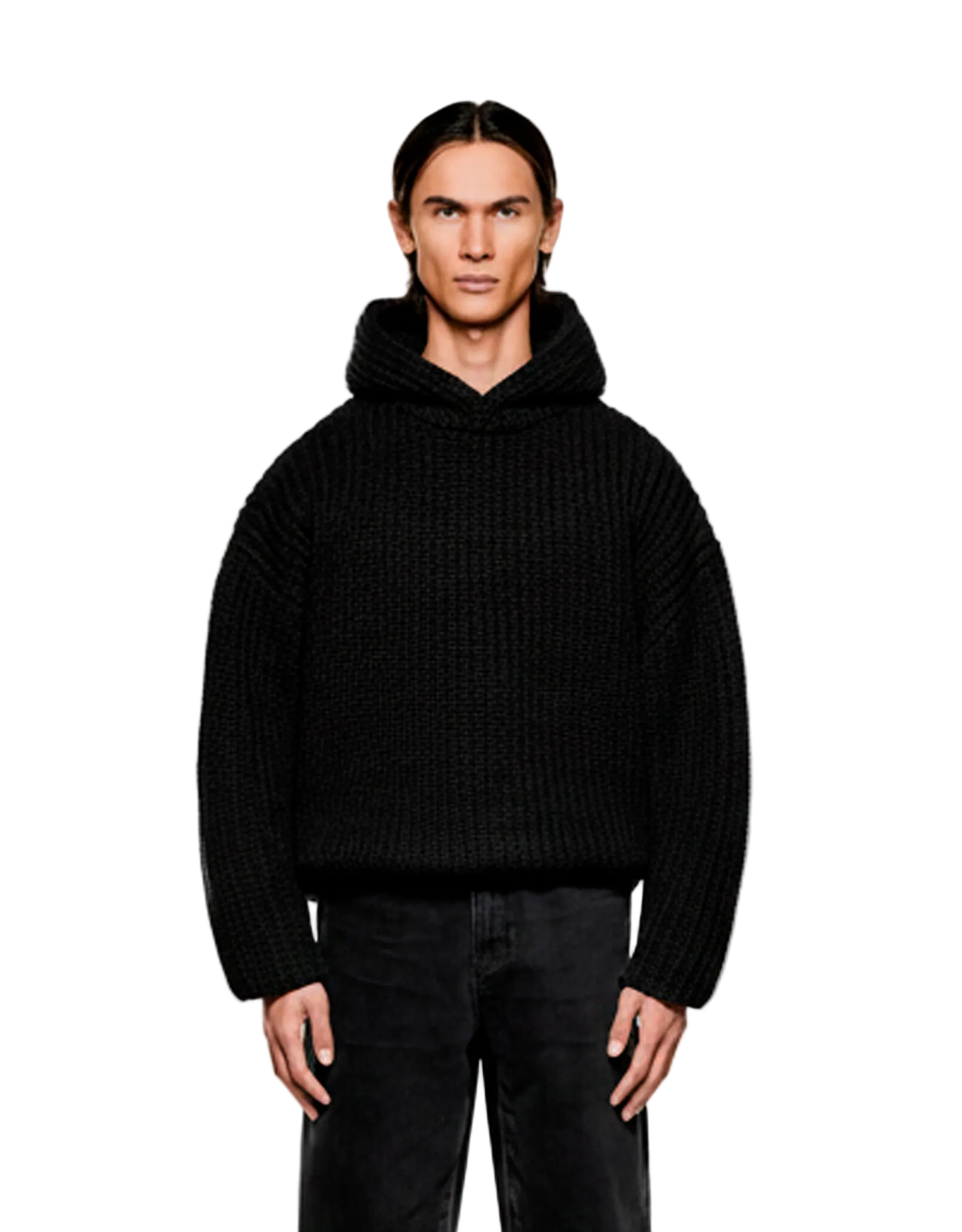 Chunky Rib Knit Hoody