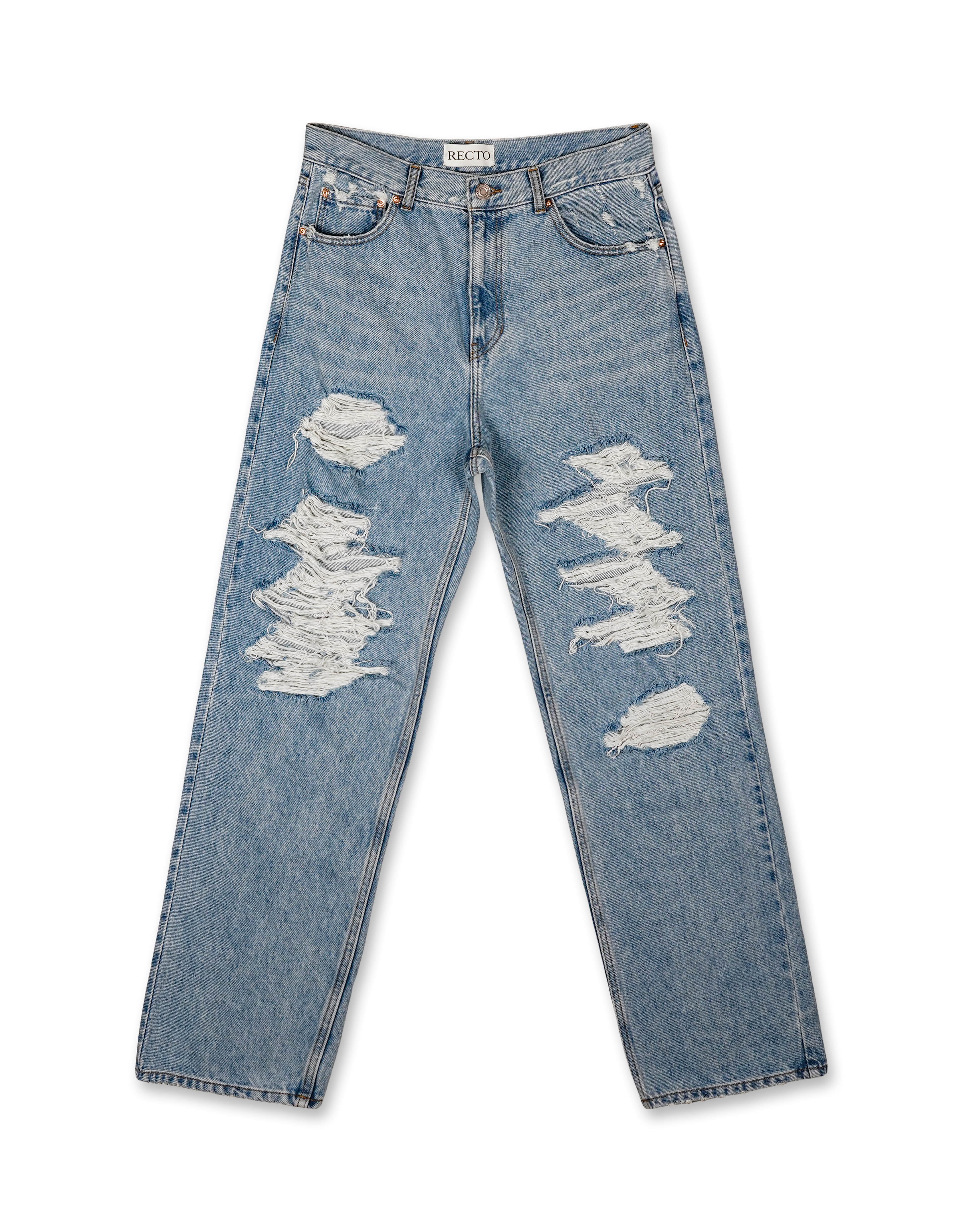 Chain Detail Destoryed Denim