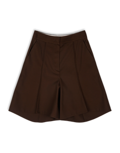 Structured Drilled Cotton Shorts