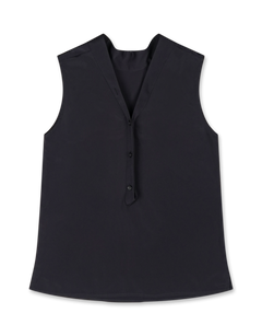 Silky Back Closing Detail Sleeveless Top