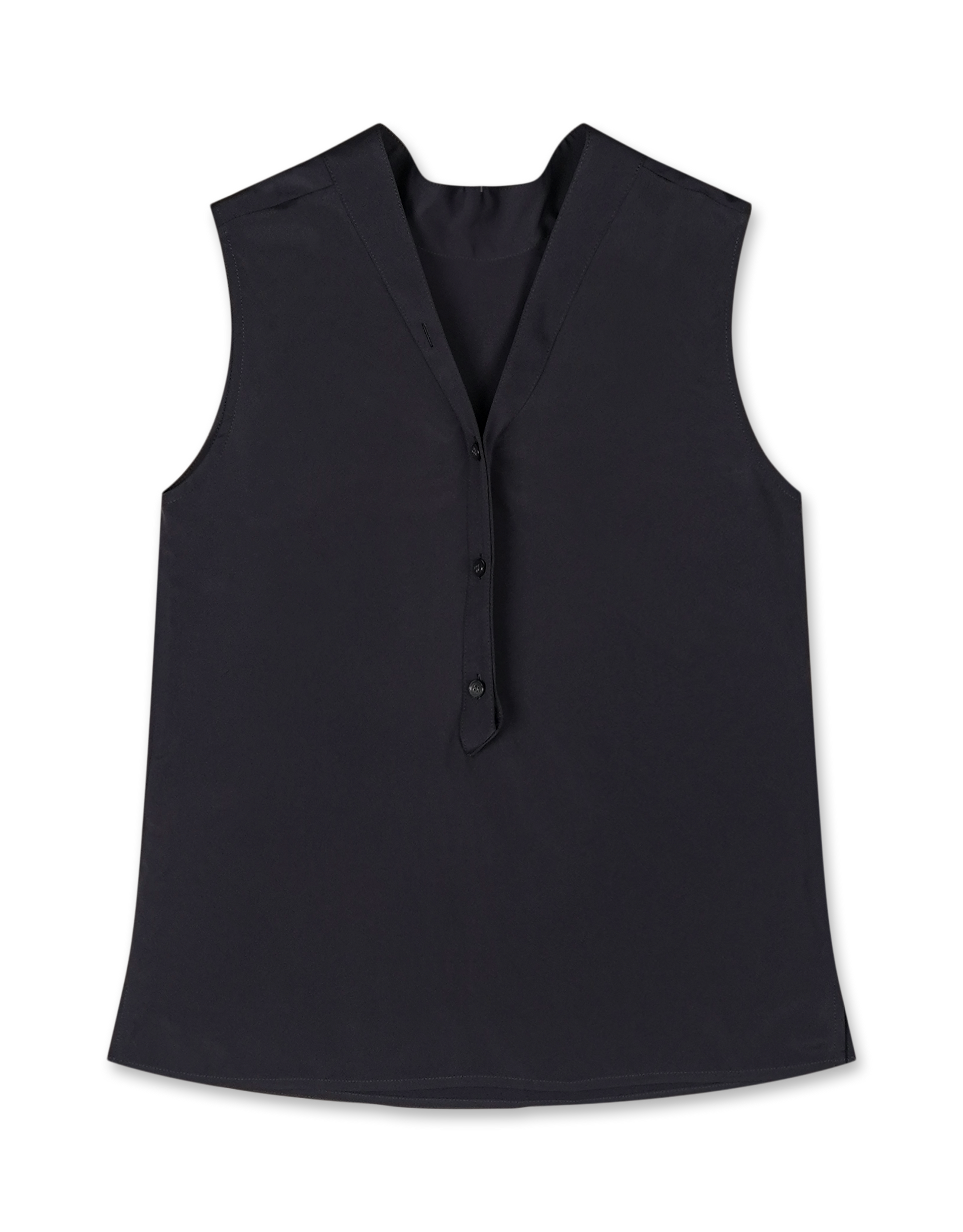 Silky Back Closing Detail Sleeveless Top