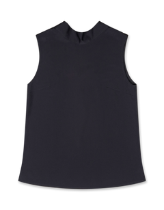 Silky Back Closing Detail Sleeveless Top