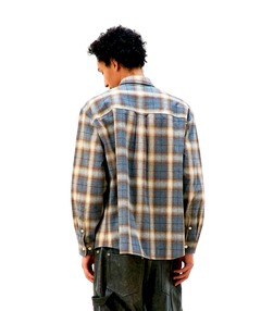 Ombre Flannel One Pocket Checkered Shirt