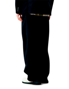 Banding Waist Washed Double Pleated Cotton Trousers