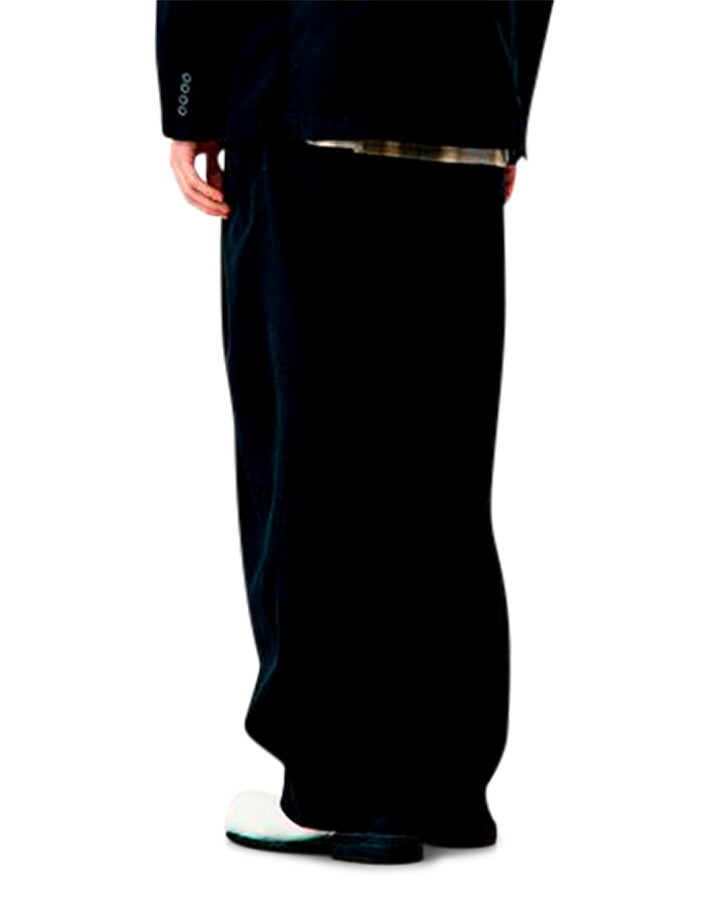 Banding Waist Washed Double Pleated Cotton Trousers